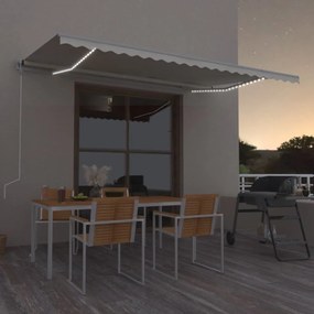 Tenda Automatica Con Sensore Vento E Led 500x350 Cm Crema /