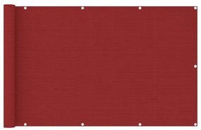 Paravento Da Balcone Rosso 120x600 Cm İn Hdpe /