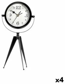 Orologio da Tavolo Tripode Nero Metallo 14 x 30 x 11 cm (4 Unità)