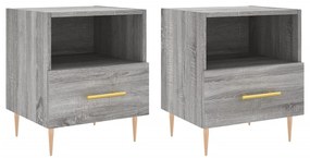 Comodini 2 pz Grigio Sonoma 40x35x47,5 cm in Legno Multistrato