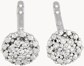 Orecchini a bottone in oro bianco con diamanti Round Stud, 0,02 carati