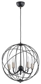 Lampadario a sospensione con filo NOSFERATU 5xE14/10W/230V nero/oro