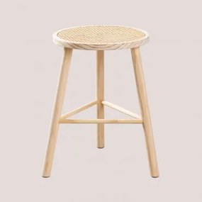 Sgabello decorativo in rattan e legno Riolut Marrone Legno Naturale - Sklum