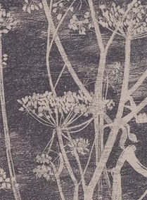 Cole & Son Carta da parati Cow Parsley - Schwarz/ Hellbraun