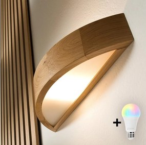 Brilagi - Applique LED RGBW dimmerabile CARVALHO 1xE27/9W/230V Wi-Fi rovere