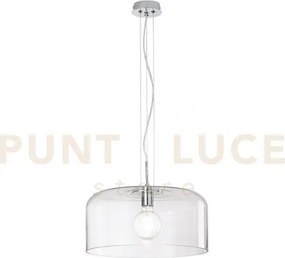 Lampadario a sospensione gibus trasparente 1 luce attacco e27 40x40...