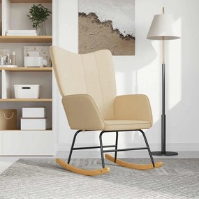 Sedia A Dondolo Crema İn Tessuto /