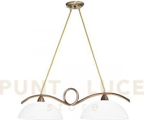 Lampadario a sospensione halley brunita 2 luci attacco e27 76x30x110cm