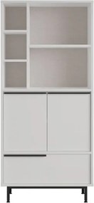 Mobile Multiuso Da Bagno Con Ante Frontali E Vani A Giorno 75x36x160 Bianco Ocean