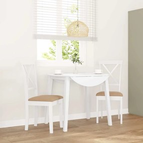 Sedie Da Pranzo Con Cuscini 2 Pz Bianco Legno Massello Di Hevea /