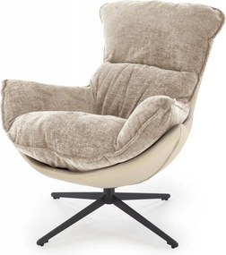 Poltrona girevole Lobster in tessuto beige - H92 cm