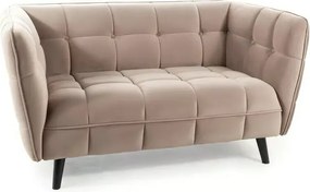 Divano Castello Velvet 2 posti in velluto beige scuro Bluvel 40 e struttura in legno wenge – 145x85x78 cm