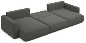 Divano angolare grigio scuro allungabile/con contenitore (a U) con rivestimento in velluto Kapua – Makamii