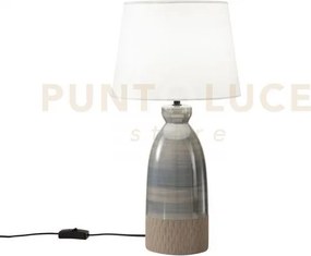 Lume navajo grgio e  tortora con paralume in tessuto bianco 1 luce ...