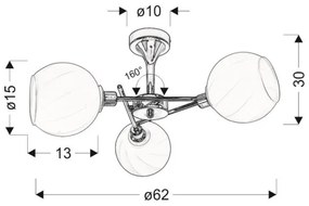 Lampadario a sospensione RAUL 3xE14/40W/230V