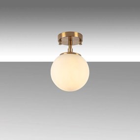 Lampada da soffitto in bianco e bronzo con paralume in vetro ø 15 cm Atmaca - Opviq lights