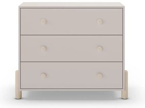 Cassettiera bassa per bambini in legno di pino color crema 90x80 cm Enola - Marckeric