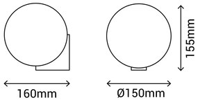 Lampada da parete in argento, ø 15 cm Obi - SULION