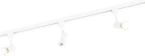 Sistema a binario moderno con 3 faretti monofase bianco - Jeany