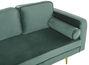 Chaise longue velluto verde menta destra MIRAMAS Beliani