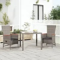 Sedie Reclinabili da Giardino con Cuscini 2pz Grigio Polyrattan 319530