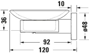 Duravit 99181000 - Portasapone da parete D-CODE destro, cromo lucido