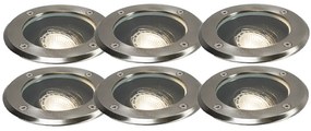 Set di 6 faretti da giardino in acciaio orientabili IP65 - Delux