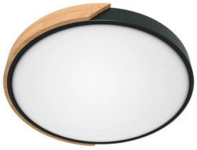 Plafoniera LED Rotonda 36W CCT Ø500mm Legno/Nero