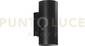 Applique a parete duduk tonda nera 2 luci attacco gu10 10x8x18cm i...