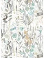 Harlequin Carta da parati Hide and Seek - Linen/ Duck Egg/ Stone