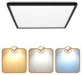 Lampada LED bagno NIVERA 12W 230V IP54 22,5x22,5 cm nera con sensore + DO
