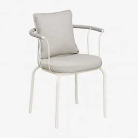 Confezione da 4 sedie da pranzo impilabili con braccioli in acciaio - Sklum