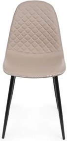 Sedie Da Interno Imbottite In Similpelle Tortora Gambe Nere Amanda PU Bizzotto - 4 Pz
