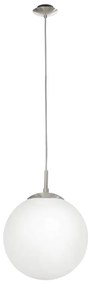 Lampadario bianco/argentato con paralume in vetro ø 25 cm RONDO – EGLO