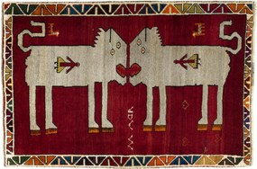 Gabbeh Tappeto 150 x 100 Rosso (Iran) Annodato A Mano