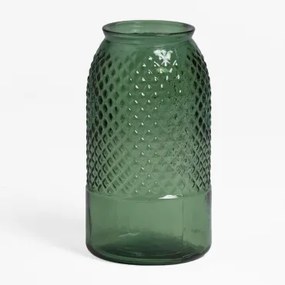 Vaso in vetro riciclato 27,5 cm Dinte Verde Felce - Sklum