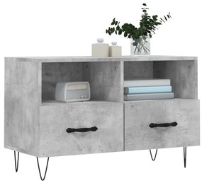 Mobile per tv grigio cemento 80x36x50 cm legno multistrato