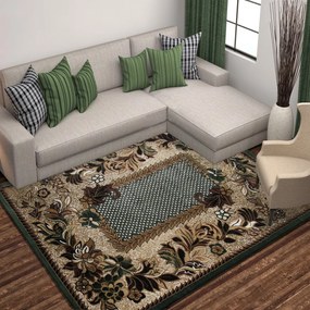 Elegante tappeto vintage con bordo verde Larghezza: 150 cm | Lunghezza: 210 cm