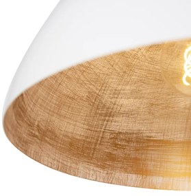 Lampada a sospensione industriale bianco con oro 50 cm - Magna Eco