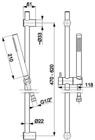 KFA Armatura 841-363-31 - Set da doccia MOZA acciaio inossidabile/oro