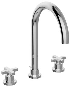 Rubinetto per lavabo getto aerato Los Angeles cromato lucido HUBER H 28 cm