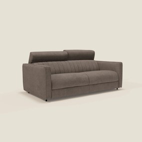 Nivon Divano letto moderno materasso H16 cm con poggiatesta in tessuto impermeabile T25 marrone