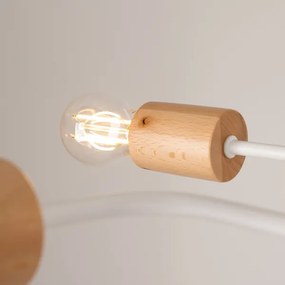 Sollux SL.1665 - Lampadario a plafone TIMBO 4xE27/15W/230V bianco/beige/faggio