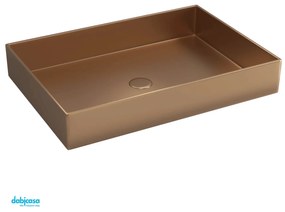 Lavabo D'Appoggio "Saturn" Da 55 Cm Finitura Rose Gold C/Piletta Click-Clack