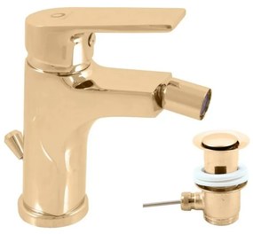 RAV Slezák CO145.0KZ - Miscelatore per bidet + piletta di scarico COLORADO 14,3 cm oro lucido