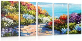 Quadri 5 pezzi – Mare floreale