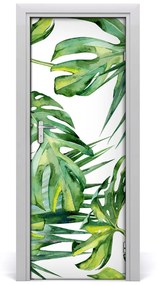 Poster adesivo per porta Foglie tropicali 75x205 cm