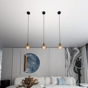 Lampada a sospensione COSMO 1 BL in acciaio e vetro E14