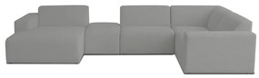 Divano angolare grigio in tessuto bouclé (a U) Roxy - Scandic
