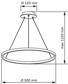 Lampadario LED a sospensione con filo LEA LED/20W/230V 4000K diametro 50 cm cromo opaco